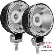 2PCS 3 Inch Round White LED Pod Lights, Spot Beam Off-Road Work 2PCS White Spot