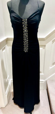 JS Boutique Full length Sleeveless Evening Dress. Black.  Diamante trim. Size 10