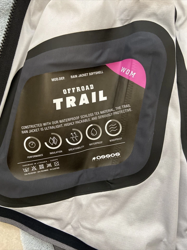 Chaqueta de lluvia para mujer Assos Trail gris medio - nueva con etiquetas Foto 4 de 4
