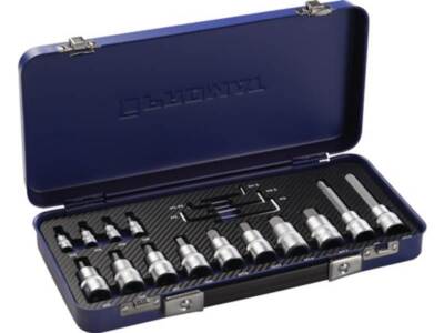 PROMAT  Steckschlüsselsatz  19-teilig 1/4 + 1/2 '' 1,25 - 17 mm für Innen-6-kant