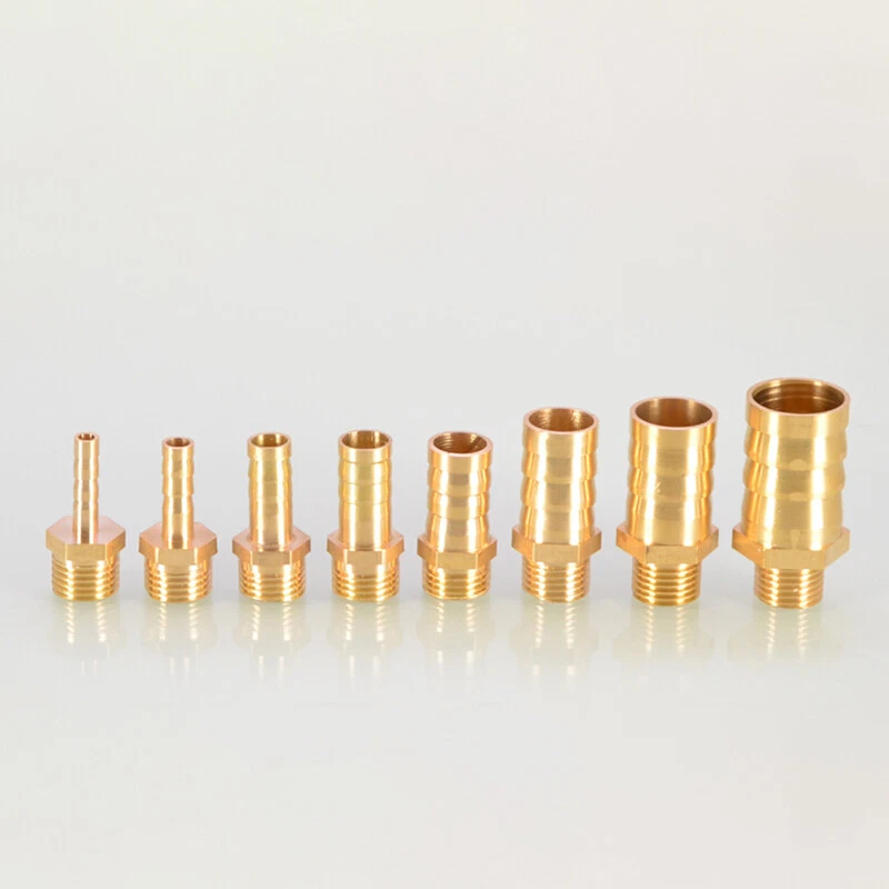 4mm-19mm Brass Male Thread x Hose Barb Tail Adapter Connector BSP 1/8" 1/4" 3/8" - Image 3 of 4