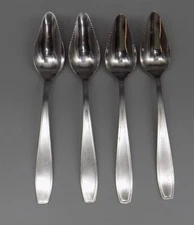 4 Vintage Knobler Grapefruit Spoons Stainless Steel Japan Replacement Flatware