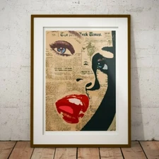 NEW YORK RED LIPS STREET ART PRINT URBAN WALL ART RETRO PRINT POSTER A1 A2 A3 