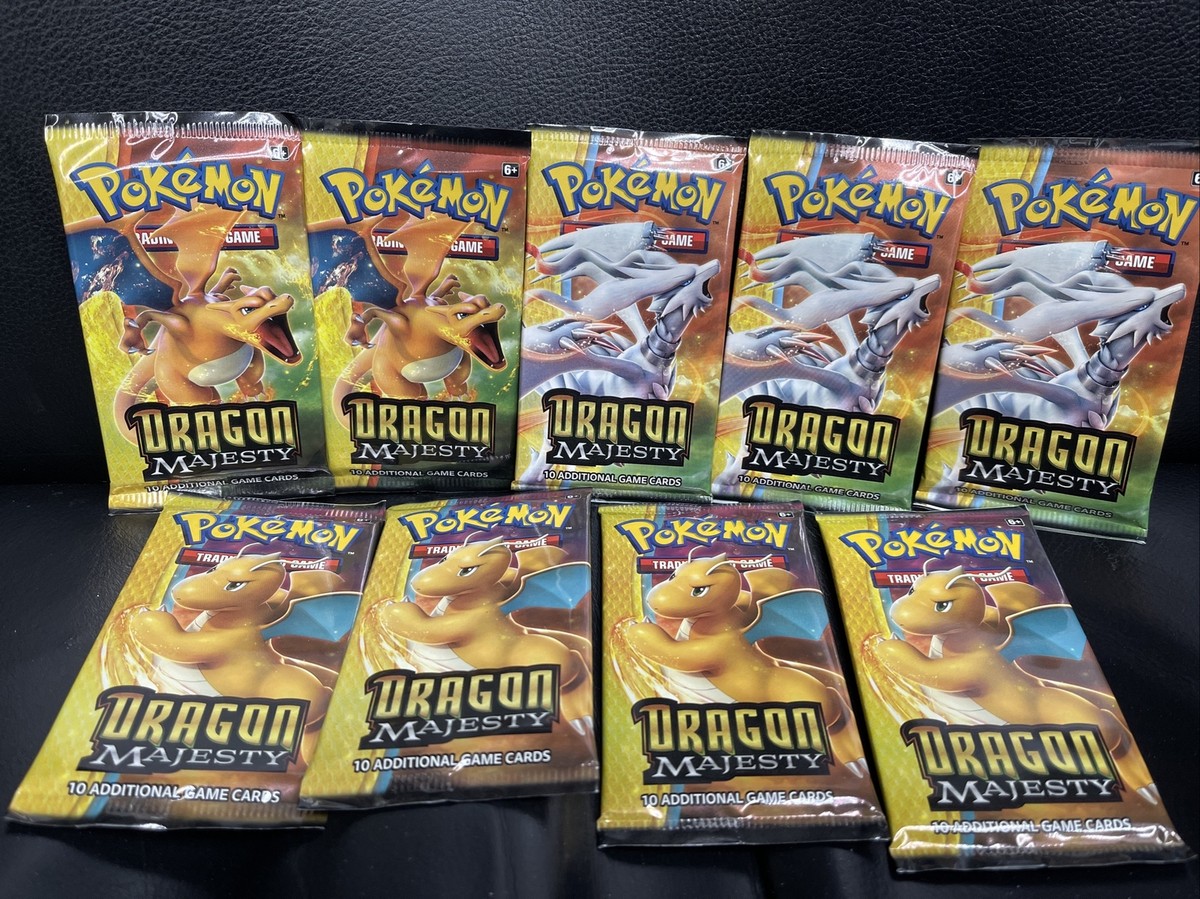 (9) pokemon dragon majesty booster pack.-All New & Sealed, Mint