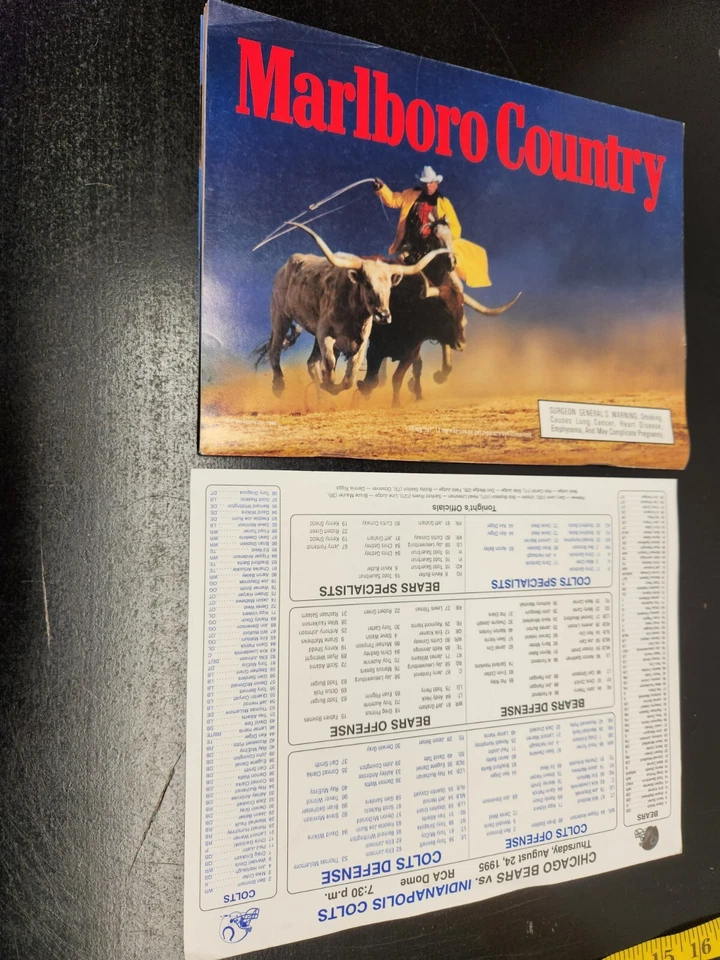 August 24,1995 Indianapolis Colts Vs. Chicago Bears Game Day with Team Roster - Image 3 of 4