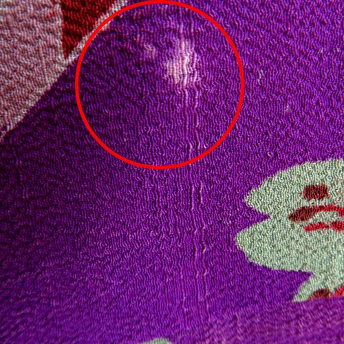 Antico kimono Juban interno seta motivo floreale viola 51,0 pollici donna - Foto 14 di 16