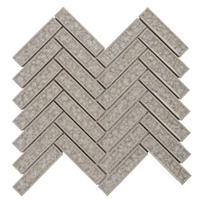 Tan Sand Crackle Glass Herringbone Mosaic Tile Kitchen Bathroom Wall Backsplash