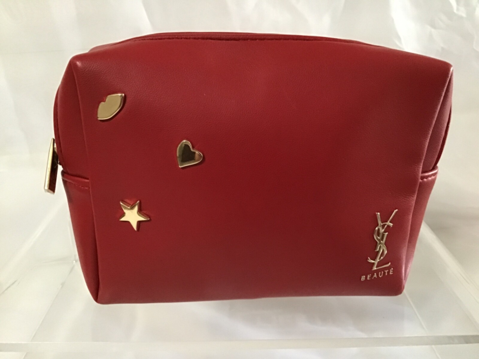 YSL Yves saint laurent beaute borsa cosmetica rossa con zip usata in ottime condizioni