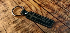 Made By Sweden Leather Keyring - Hand Finished For Volvo Or Saab