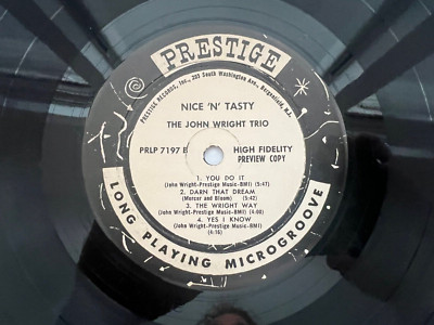 John Wright Trio LP ''Nice & Tasty'' Prestige 7197 RARE DG Promo (Preview) NM/VG++