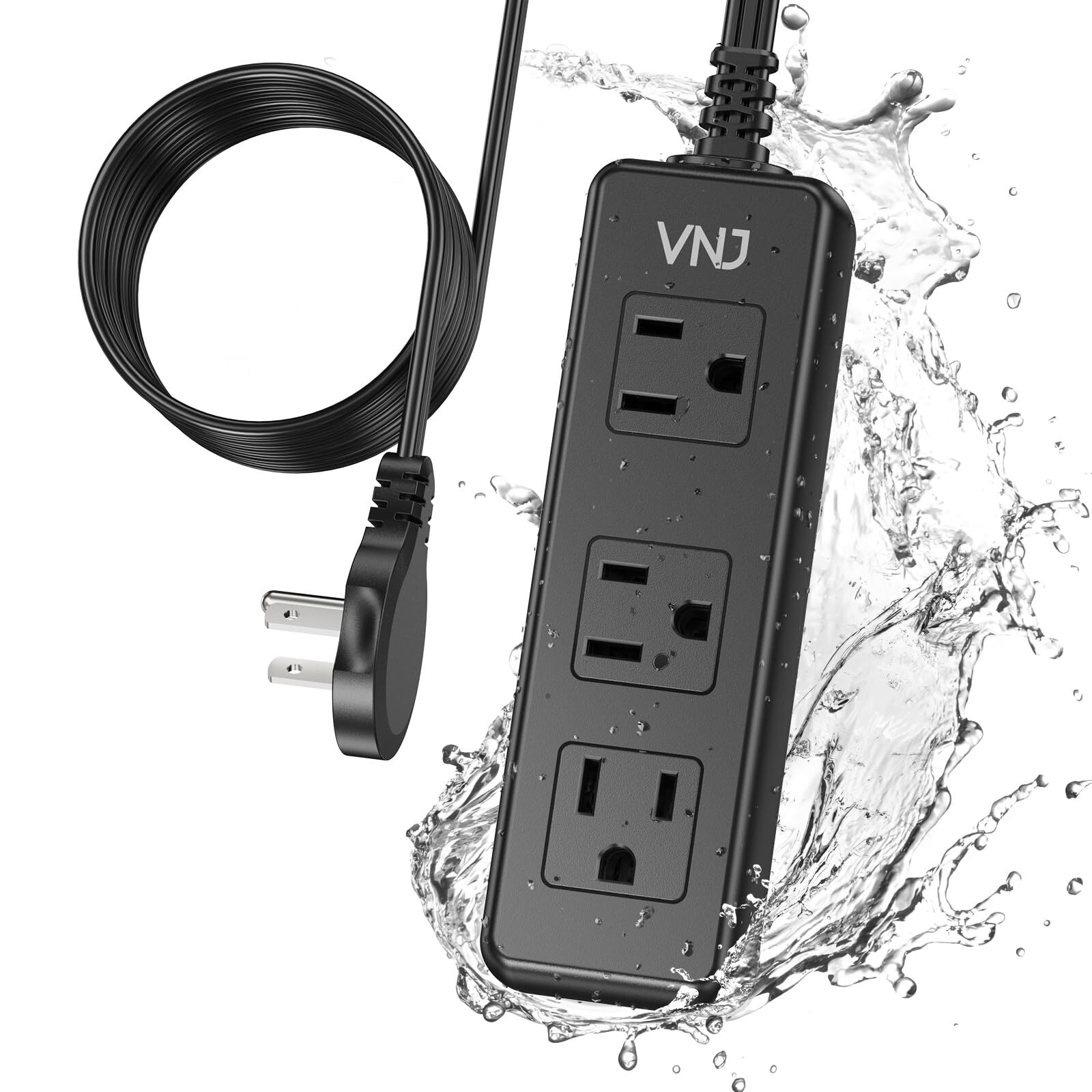 Outdoor Power Strip Weatherproof, 6 FT Outdoor Extension Cord 3 Outlets 1875W...