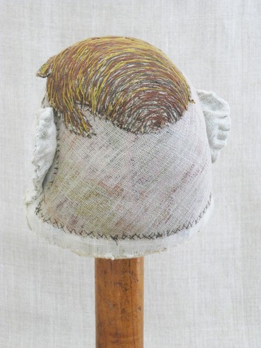 Folk Art Male Portrait Bust Sculpture Fiber Textile Arts Rustic Primitive - Picture 7 of 9