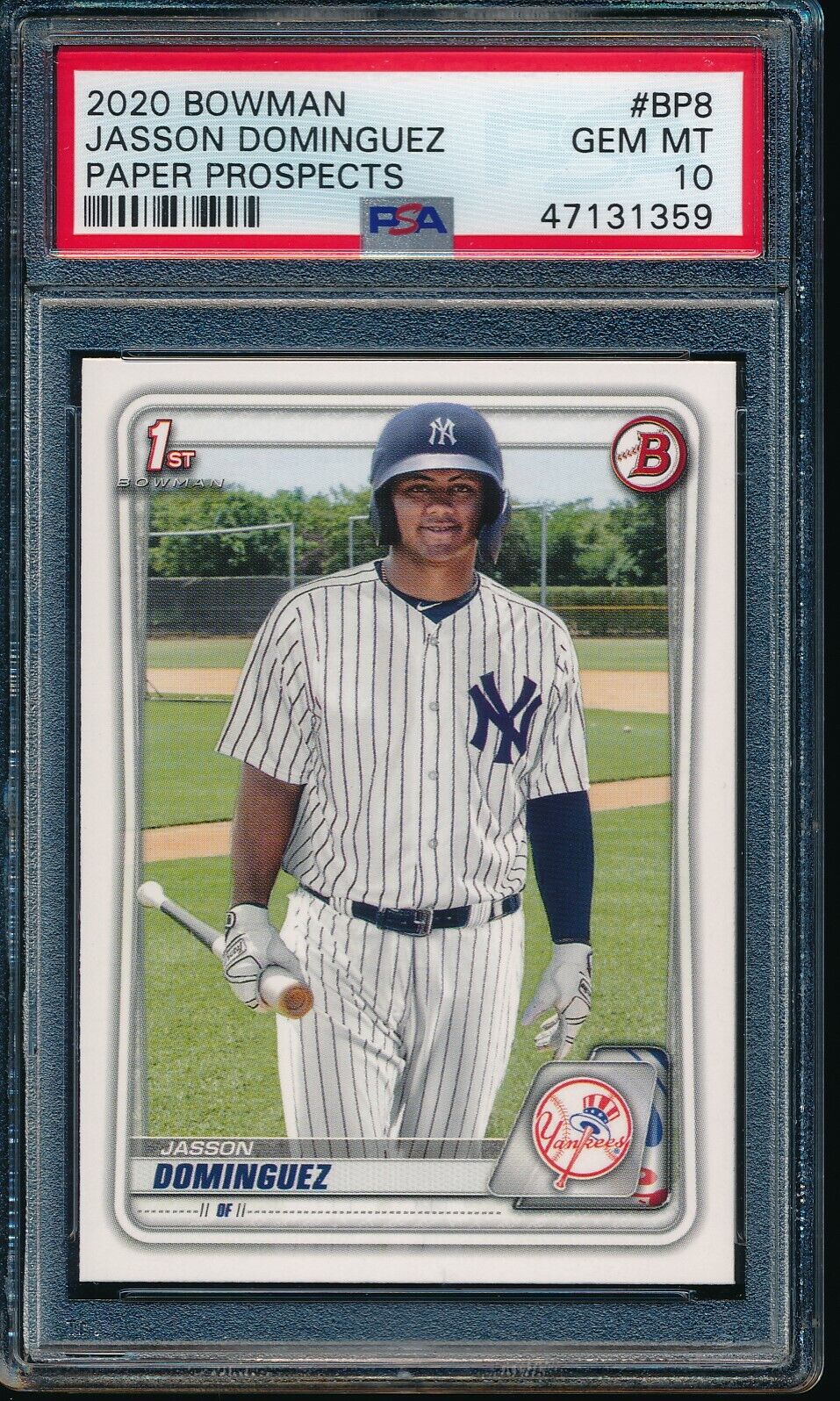 PSA 10 JASSON DOMINGUEZ 1st 2020 Bowman Paper Yankees Rookie Card RC GEM  MINT