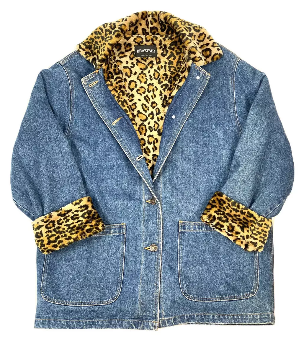 Cheetah jean jacket sales