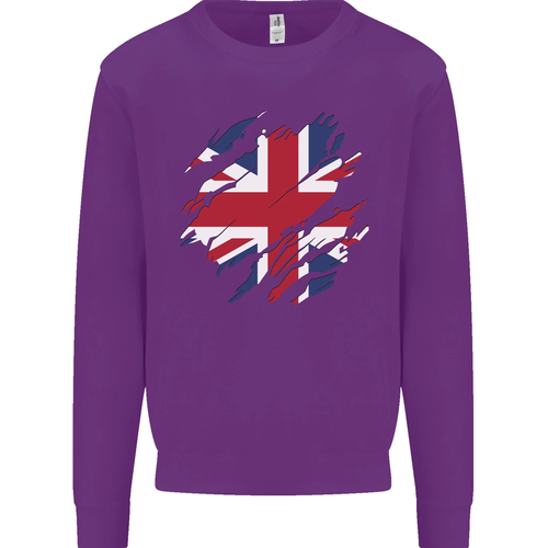 Torn British Flag Union Jack Britain Kids Sweatshirt Jumper - Picture 18 of 97