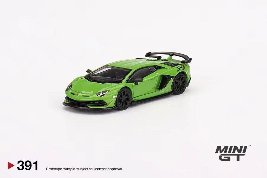 MINI GT LHD & RHD グリーンミニカーセット MINI GT 1:64 Lamborghini Aventador SVJ Verde Mantis RHD / LHD in