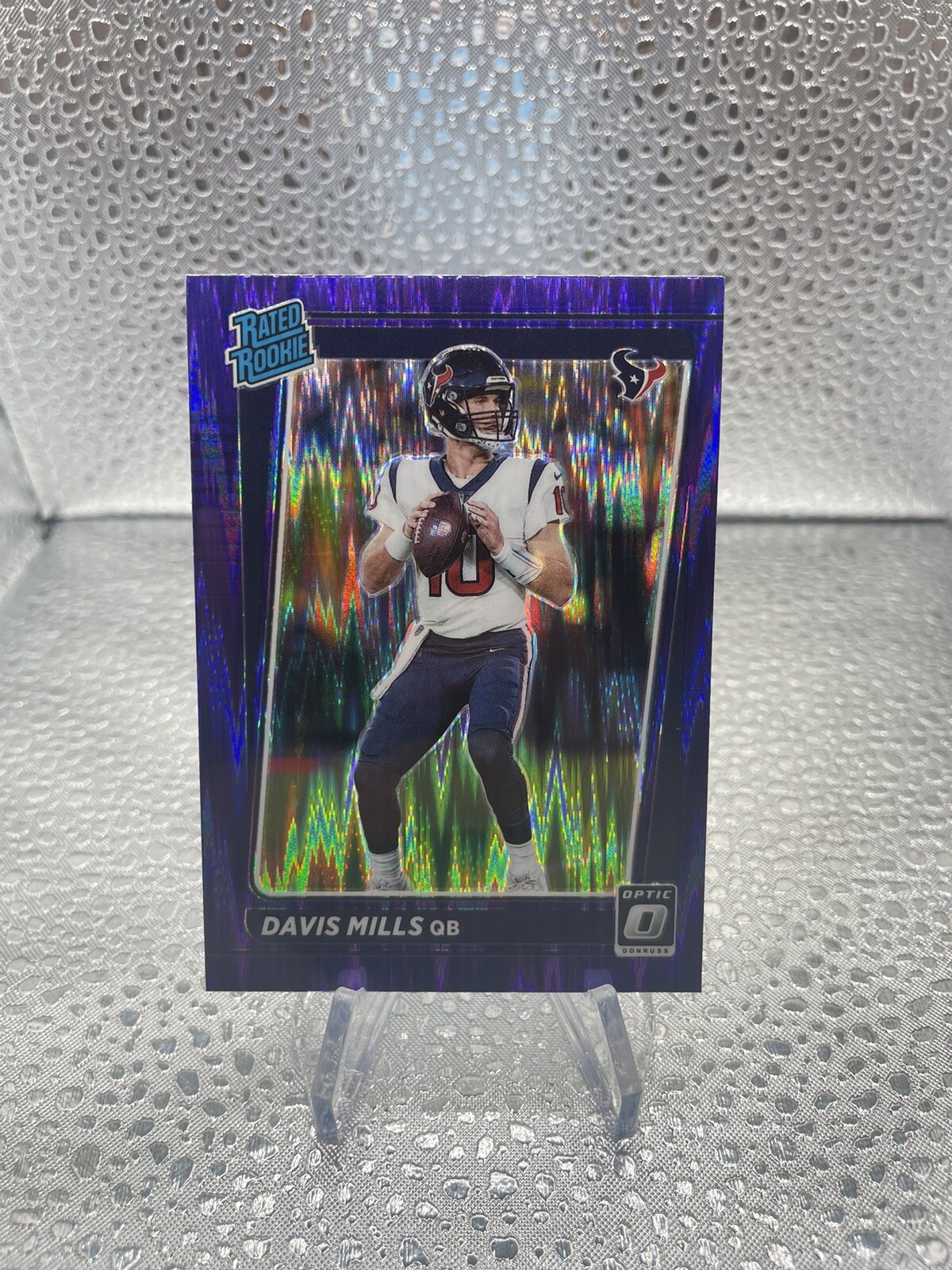 Davis Mills 2021 Panini Donruss Optic Purple Shock Rated Rookie #222 Texans RC