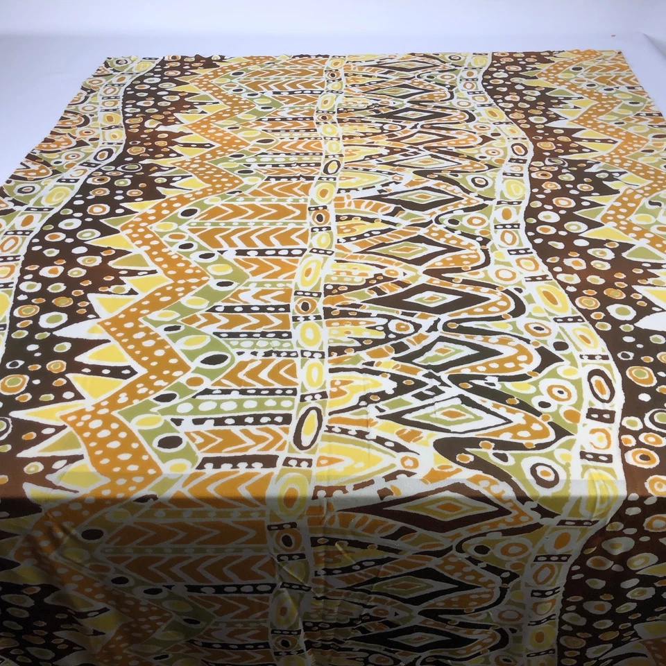 Vtg Geographic Retro Fabric Material Textile Print Stretch Knit 3.5 Yards 127x43 - Image 3 of 4