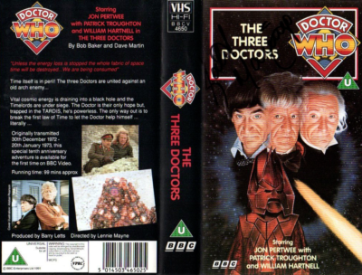 Doctor Who: The Three Doctors VHS Cover Signed by KATY MANNING