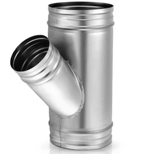 6 x 6 x 4 Inch Duct Connector 45 Degree Galvanized Duct Splitter 3 Way Metal ...