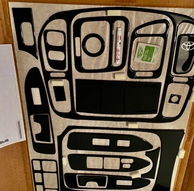 PARA TOYOTA LAND CRUISER 98 99 00 01 02 PIANO PRETO PAINEL KIT DE ACABAMENTO INTERIOR - Imagem 4 de 4