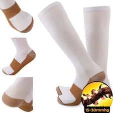 Copper Compression Socks 15-20mmHg Best for Men Women Running Athletic Medical @