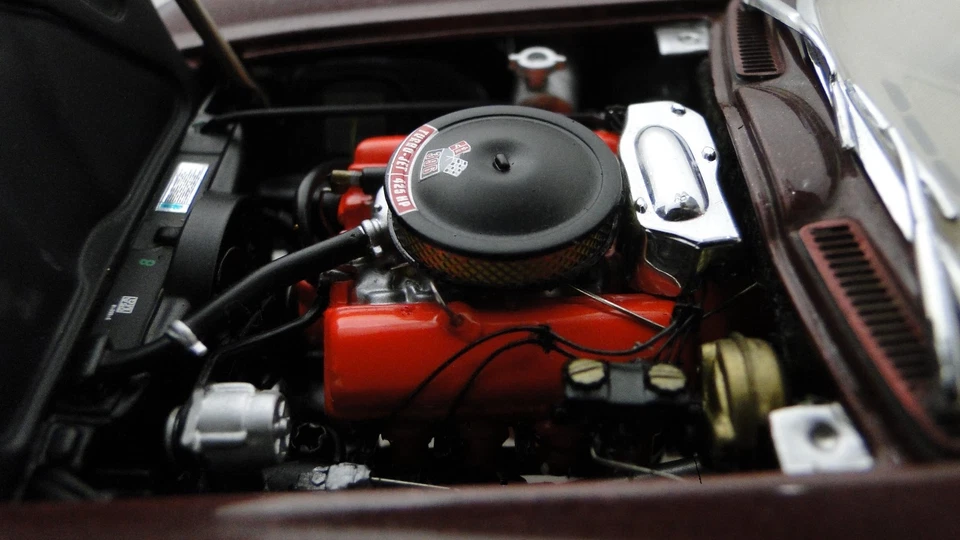 Coche de carreras Corvette Chevrolet1 24StingRay1218Chevy Classic55Hot Rod57 rojo carrusel Foto 3 de 4