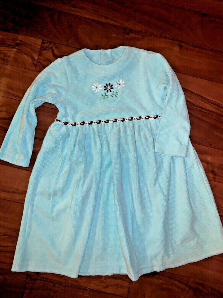 Vestido Chez Belle By Patsy Aiken Edelweiss Azul Menta Aqua Waffle Talla 4 ❤️sj7m10 Foto 3 de 4