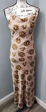Grade & Gather Maxi Dress Womens Small Pink Brown Floral Sleeveless Round Neck