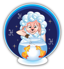 Funny Sign Of The Zodiac Pisces With Lamb Car Bumper Sticker Decal ''SIZES''