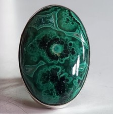 MALACHITE NATURAL GEMSTONE RING 925 SOLID STERLING SILVER HANDMADE JEWELRY RING
