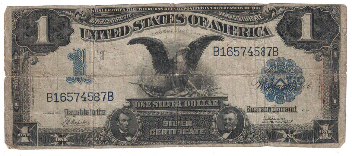 U.S. - Series of 1899 Direct sale of manufacturer Black Import $1.00 Silver Eagle Certificate