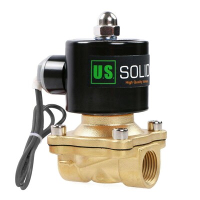 U. S. Solid 1/2'' Brass Electric Solenoid Valve 24V DC Normally Closed Air