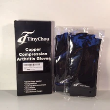 Tiny Chou 2 Pairs Copper Compression Arthritis Gloves Compression Gloves