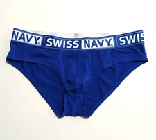 Swiss Navy Blue Underwear Size Large Brief 95% Cotton 5% Elastane Rare
