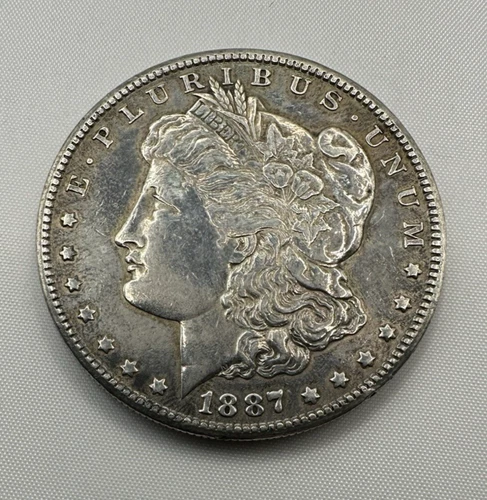 Morgan Dollar - 1887S - EF Coin - obverse polished