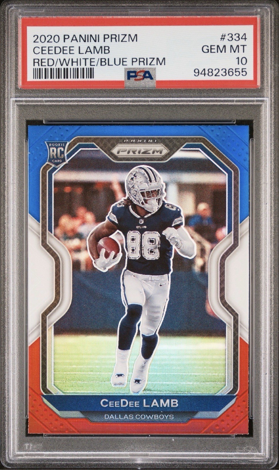CeeDee Lamb Panini Prizm #334 Red/White/Blue