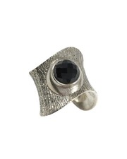 Wide Band Ring Sterling Silver Black Onyx Sz 8 Brand New NWT