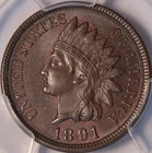 1891 Indian Cent, NGC MS63BN, Choice Brown Uncirculated, Sharp Strike, Lustrous!