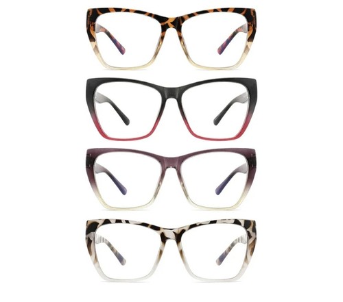 4 Pack Reading Glasses Blue Light Blocking Butterfly Frame Anti Glare +2.25