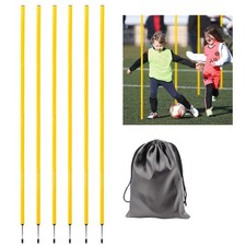 6 Pcs 5FT Adjustable Agility Training Poles for Soccer,Basketball,Football,Do...