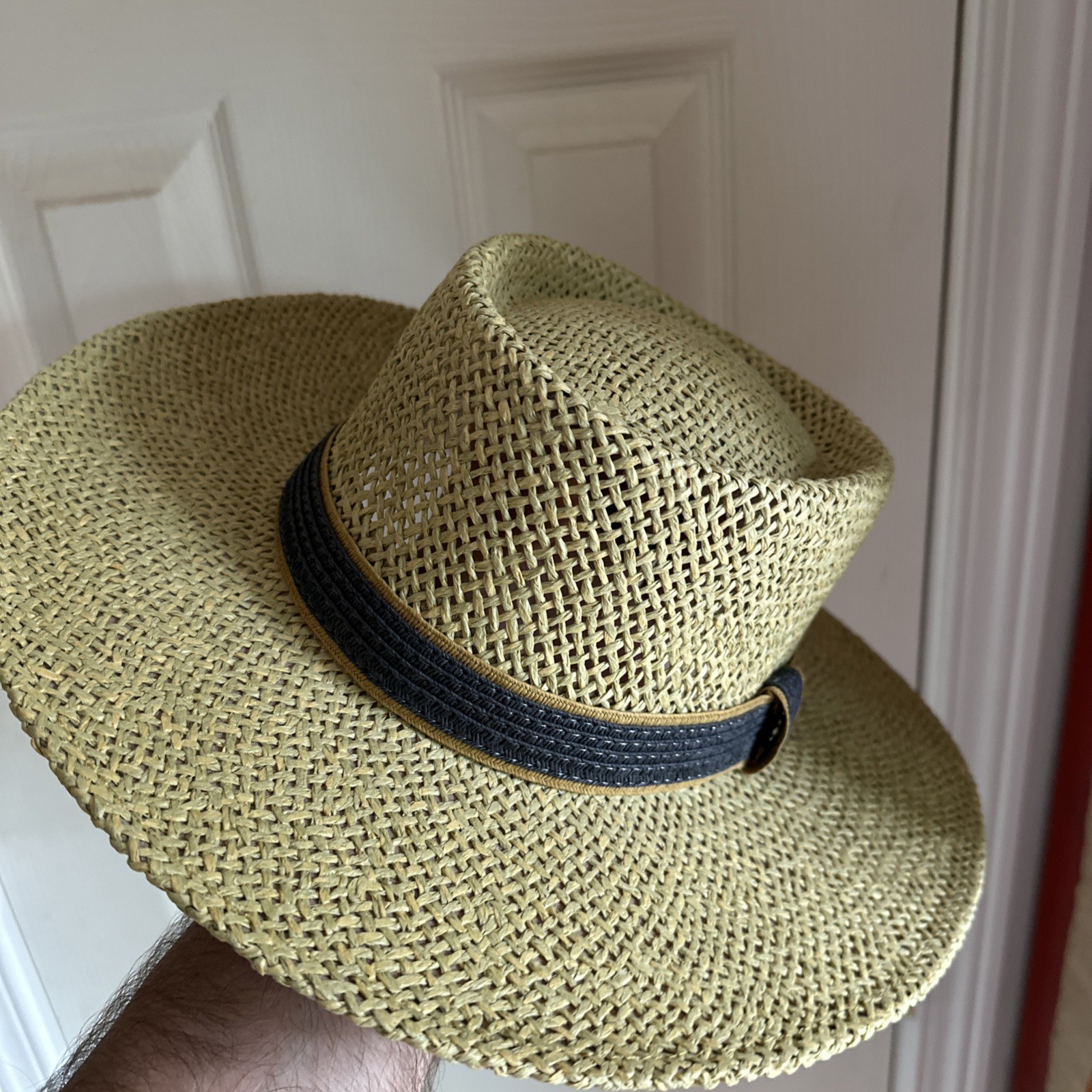 Dockers natural fiber ombre fedora with brown band for beach golf vacation one size