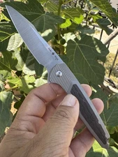 Ochs Worx Solarstorm EDX Titanium Copper Carbon Fiber Knife Folder M390 Flipper
