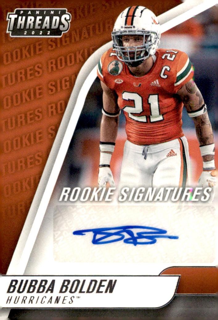 2022 Panini Chronicles Draft Picks #TH-BBO Bubba Bolden Rookie Signatures RC