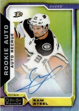 2018-19 O-Pee-Chee Platinum Rainbow Color Wheel Autograph Sam Steel Rookie Auto