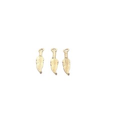 Gold Finish and Silver Plated Leaf Pendant Charms 332 6 mm - 25 pcs