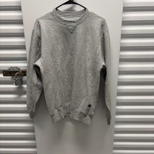 Vintage 90s Russell Athletic Blank Grey Crewneck Sweatshirt Made In USA Med