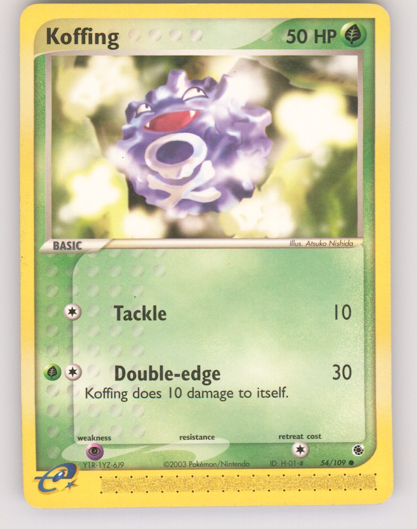 EX Ruby and Sapphire #54/109 Koffing NM Ships Free 2003 Vintage