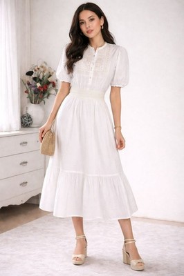 NOA NOA tunic dress S 36 Estbury cotton white cotton glitter
