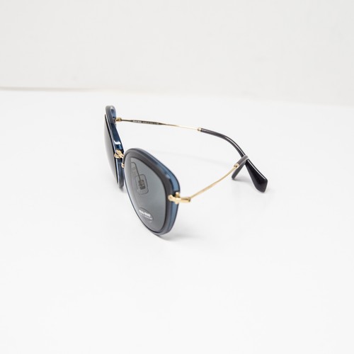 NUEVO Gafas de sol Miu Miu Made In Italy SMU50R ojo de gato azul negro dorado - Imagen 5 de 5